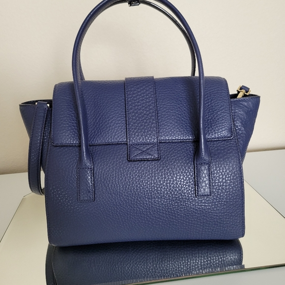 Kate Spade Leather Carlyle Street Alexa Satchel Bag in Blue - Picture 4 of 11
